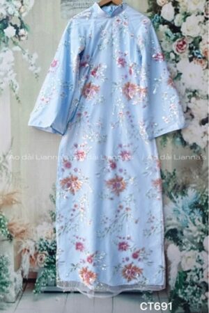 Áo dài kim sa tông xanh kiotviet b510263b3e39e1ca0d5203f14044412c