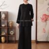 Áo bà ba tơ tằm đen