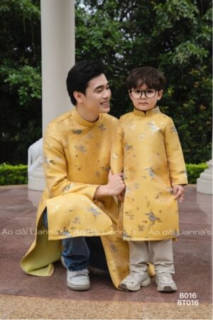 Trang chủ Áo dài bé trai gấm vàng
