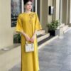 Áo dài linen theu hoa màu vàng kiotviet c4fbd7929e99f62bdfaceb54dd5d2560