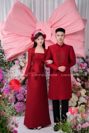 Áo dài cưới đỏ