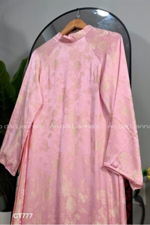 Áo dài suông tằm ánh kim màu hồng phấn kiotviet e24d9e8c97dc816082558fc4853a13ee