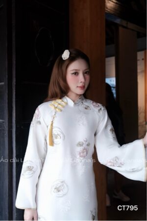 Áo dài sen ngư viền vàng gold kiotviet fd4dcfce6a6d53801ee76635a4f74dd2