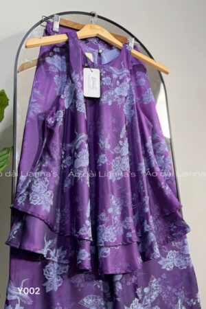 Set yếm gấm hoa tím