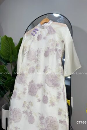 Áo dài cách tân hoa tiết thêu tím kiotviet cb00f8f6f9b43d6f48a91d9b4a11ec46