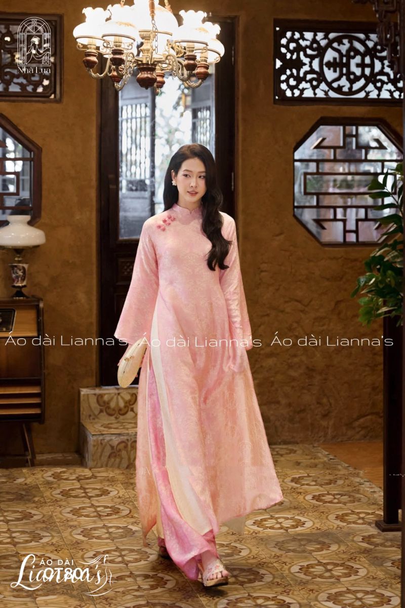 áo dài lễ ăn hỏi tea ceremony Mỹ