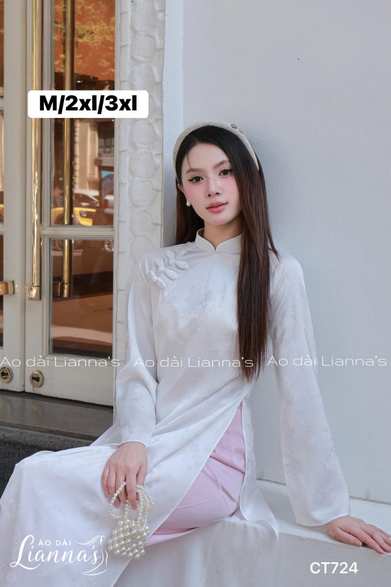 áo dài lễ ăn hỏi tea ceremony Mỹ