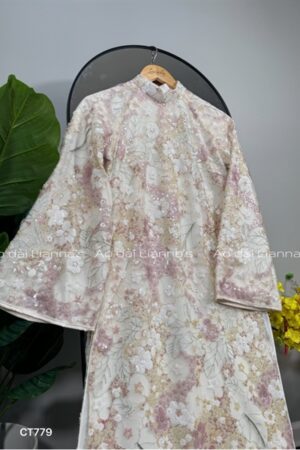 Áo dài kim sa hoa nền kem kiotviet 05fa4068a61354d7bb7031cd9b398c7a