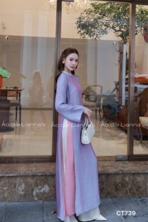 Áo dài tơ ánh kim 4 tà tím nhẹ kiotviet 33aab9165973dcf8bf008b8e27a76008