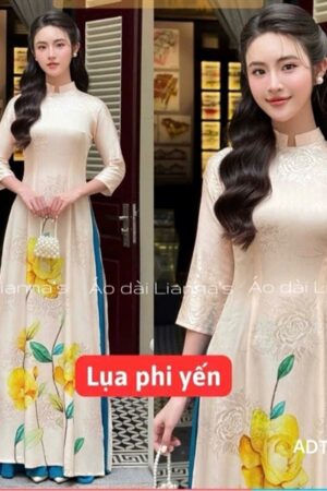 Áo dài truyền thống hoa vàng quan váy xanh kiotviet 3f5c9329bb834c098c6f238b6af455db