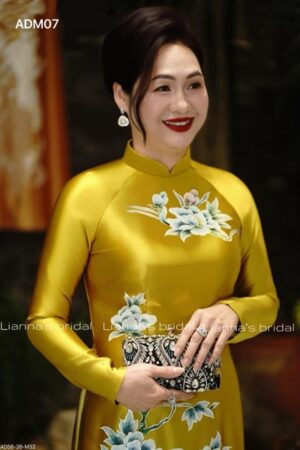 Áo dài mẹ thêu kết cặp cong vàng gold kiotviet 68a4614b2dcde8bce4e44ee5e8302003