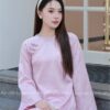 áo dài suông Hồng đỗ họa tiet bướm kiotviet a140eef89cdbf7b4a8b93b9932bdb395