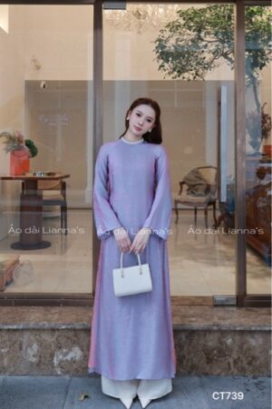 Áo dài tơ ánh kim 4 tà tím nhẹ kiotviet aa419ae449a1f6784be445ff972ab5f9