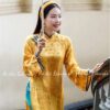 Áo dài lua tằm hoa đào vàng kiotviet b707267a7130b3108f437a4eef06da8e