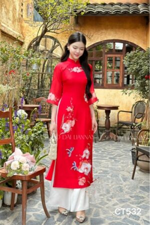 ADCT tơ đỏ theu hoa