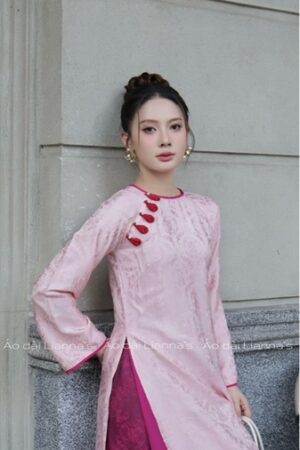 Áo dài tơ tằm hà đông tong Hồng kiotviet cd455a26a55c74dfc1644dc5ade0508e