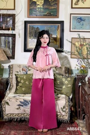 áo bà ba tơ Hồng thắt nơ kiotviet dc5627d4eeacc319fe8a0a30c67592d2