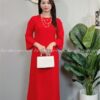 Áo dài suong gấm hoa cúc đỏ kiotviet def45fbf5c6846a758e456fe4331911c