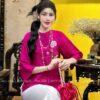 Áo bà ba lụa hà đông hong sen thêu hoa sen kiotviet f33e222671459cf3223904b44c034962