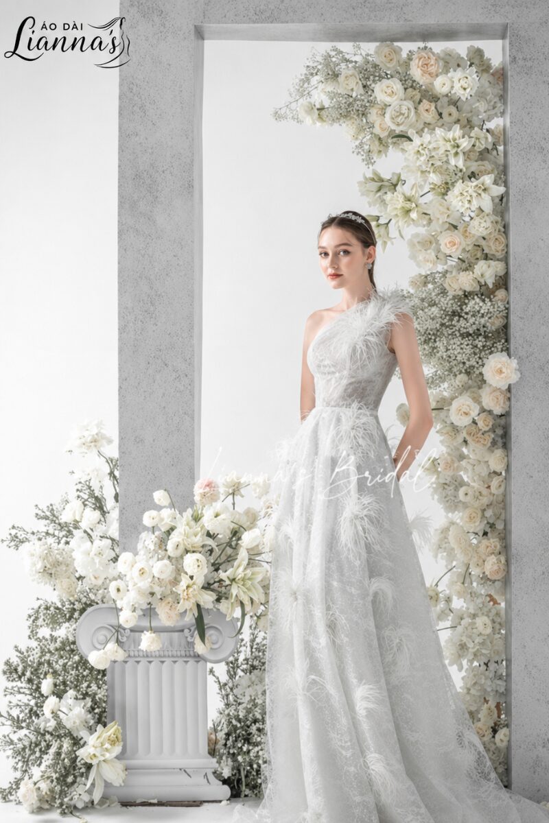Váy cưới chữ A A-Line tôn dáng, thanh lịch và dễ mặc vay cuoi chu a a line 1