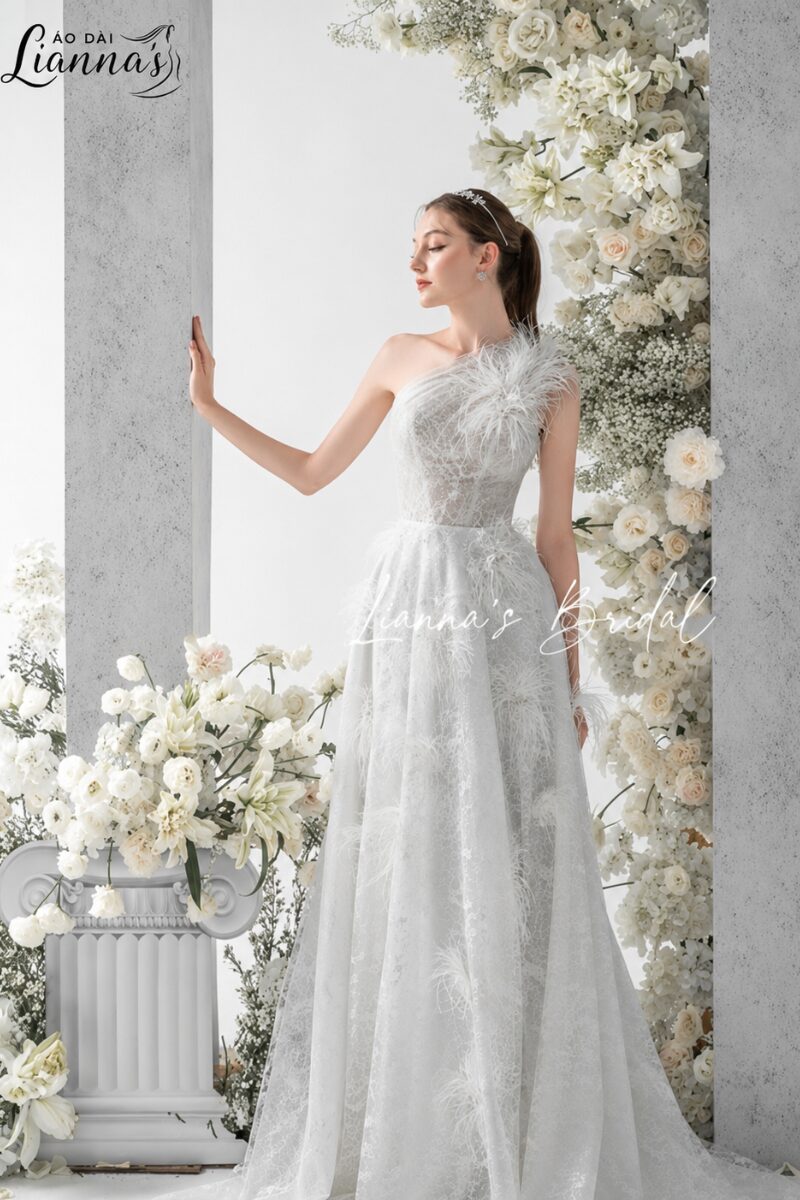 Váy cưới chữ A A-Line tôn dáng, thanh lịch và dễ mặc vay cuoi chu a a line