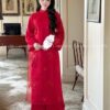 Áo dài cách Tân hoa thêu tông đỏ kiotviet 0b7b210c627b754a5b347c1670ca792b