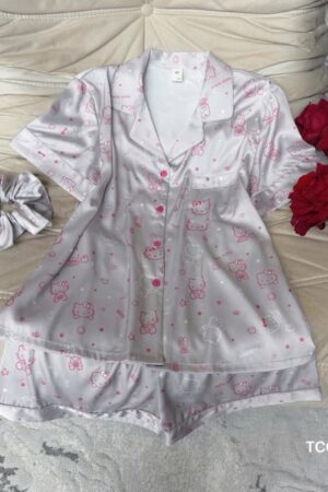 Set lụa đùi cao cấp kitty xám