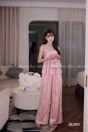 set 2 day gấm lụa hồng