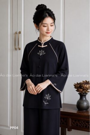 Pháp phục đen cổ tàu