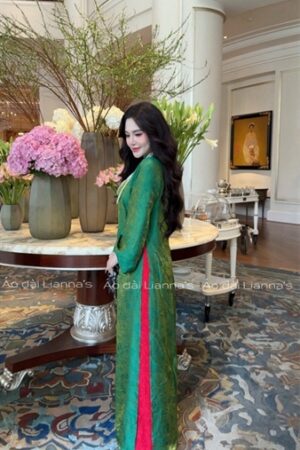 Áo dài suông tằm ánh kim xanh lá kiotviet 6f5678d9b89a583ed3dfafe34e3375be