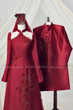 Áo dài cưới cổ yếm