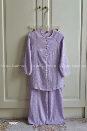 set bà ba/pháp phục tím hoa cúc