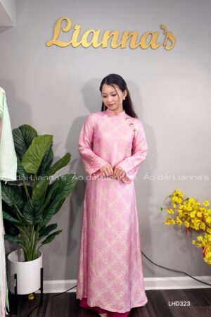 Áo dài suông lụa hà đông Hồng