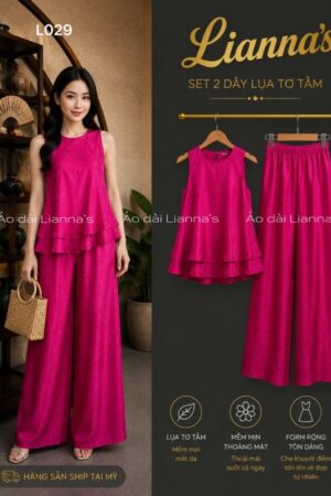 Set sách nách tơ tằm hồng sen